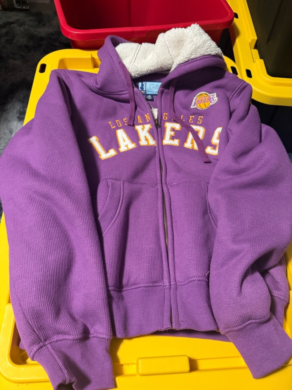 Purple Sherpa-Lined Los Angeles Lakers Zip Hoodie